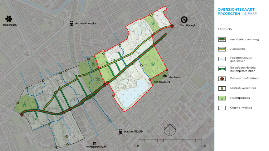 Overzichtskaart projecten Landgoederenzone fase 1