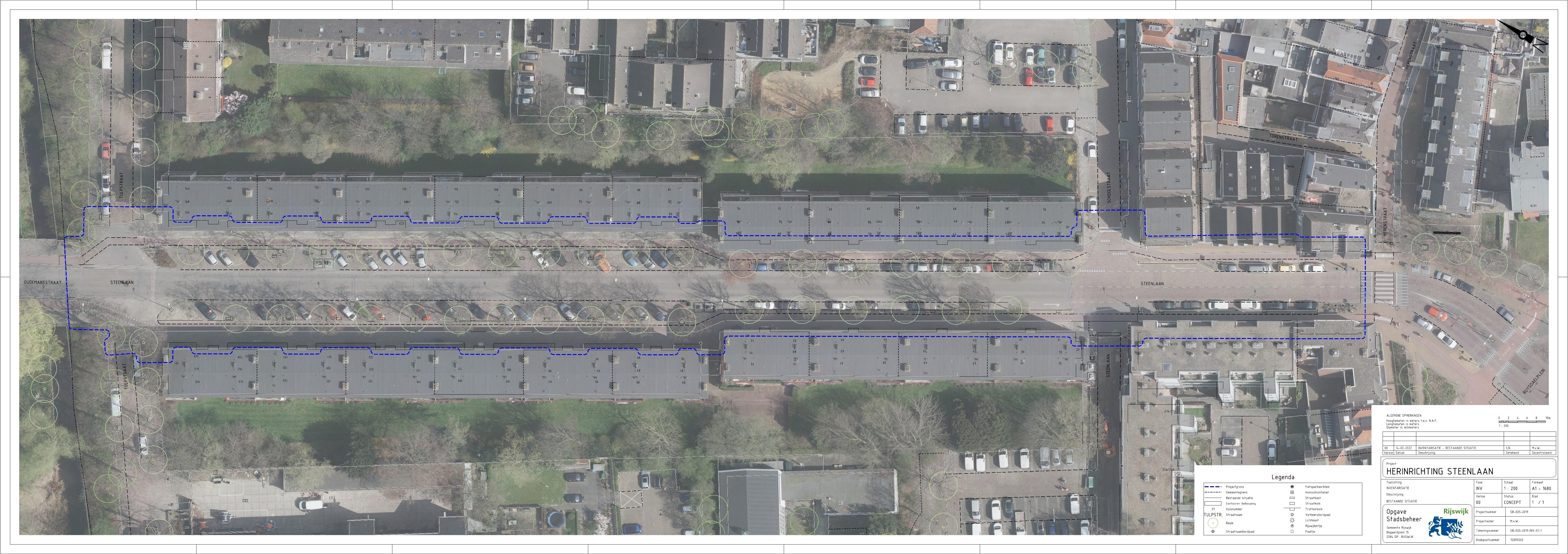 Projectgrens herinrichting Steenlaan